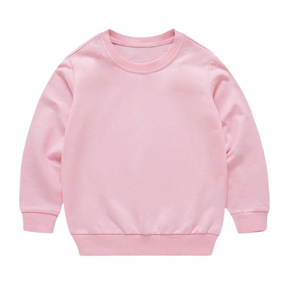 Dezsed Toddler Crewneck Sweatshirts Kids Lightweight Cotton Long Sleeve Shirts Fall Fashion Pullover Tops 7-8 Years Pink