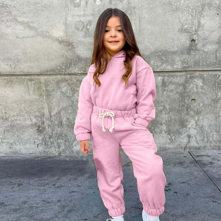Dezsed Toddler Girl Winter Clothes Tracksuits Set Solid Color