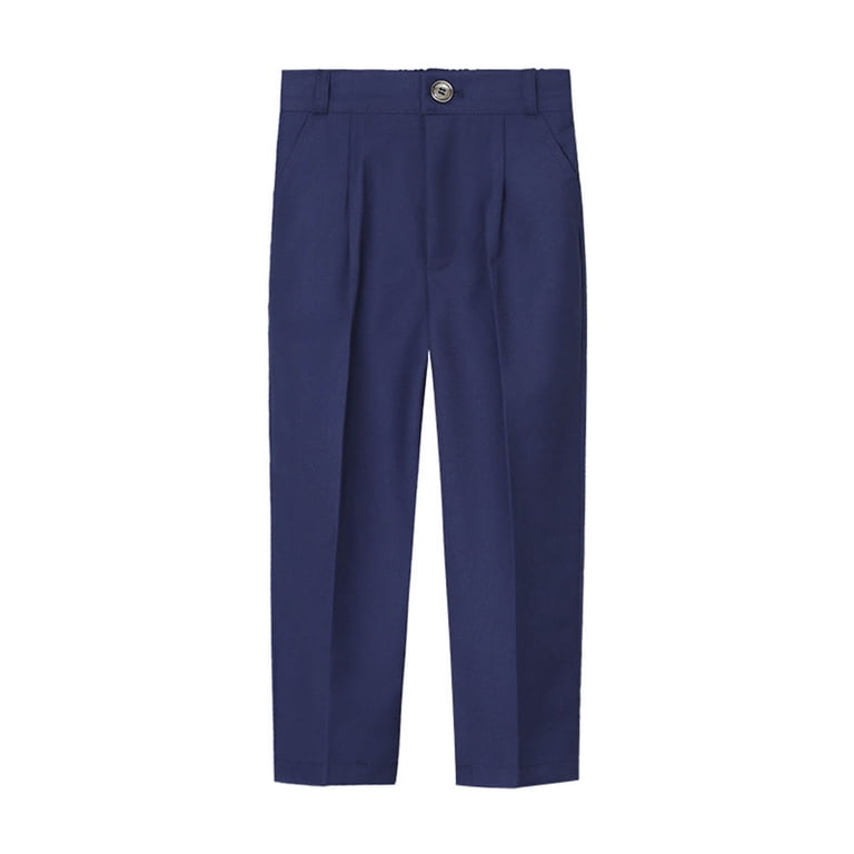 boys blue dress pants Dezsed Toddler Toddler Kids Big Boy Fashion Cute Solid Color Lattice Casual School Uniform Suit Pants Trousers Navy D 18-24 Months School uniform pants