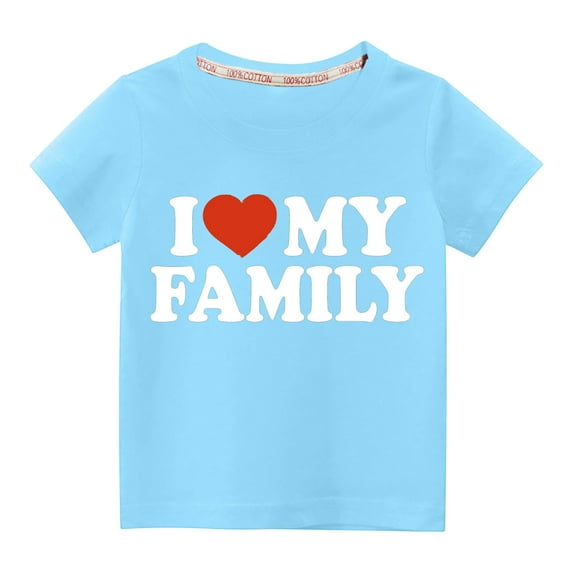 Dezsed Toddler Valentine's Day T-Shirt Boys Girls Love Heart Graphic Shirt Valentine Short Sleeve Tee Tops 4-5 Years Blue