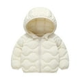 thumbnail image 1 of Dezsed Toddler Winter Coats Puffer Padded Jacket Baby Boys Girls Bear Hoods Down Jacket Lightweight Infant Outerwear 2-3 Years White, 1 of 7