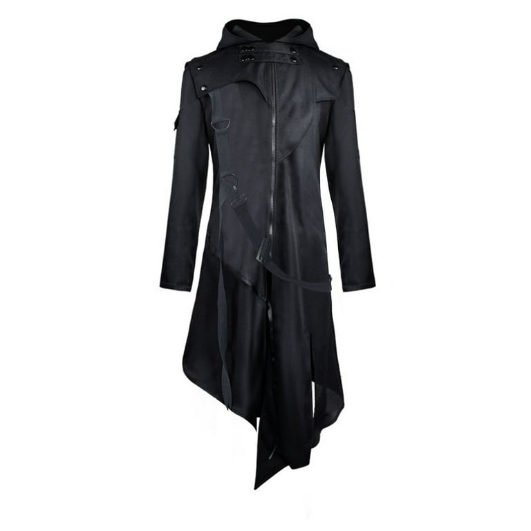 激レア goa 00s gimmick trench coat black G.O.A Early 00s Goatskin Leather Bono Hooded Rider Jacket