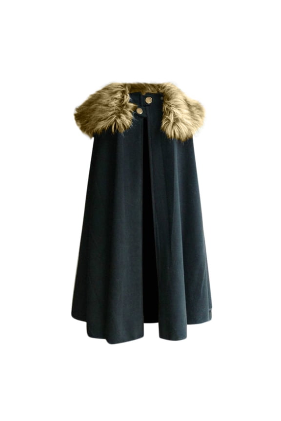 Trench Coat Men Men's Fashion Cloak Collar Long Cloak Winter Show Costume Top Blouse Navy XL