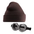 thumbnail image 1 of Dezsed Unisex Beanie Hats Women's Men's Glasses Hats Clothing Sets on Clearance Brown, 1 of 3