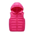 thumbnail image 1 of Dezsed Unisex Boys Girls Lightweight Puffer Vest Full Zip Hooded Sleeveless Outerwear Solid Warm Fall Winter Jackets 13-14 Years Hot Pink, 1 of 7