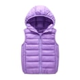 thumbnail image 1 of Dezsed Unisex Boys Girls Lightweight Puffer Vest Full Zip Hooded Sleeveless Outerwear Solid Warm Fall Winter Jackets 5-6 Years Purple, 1 of 7