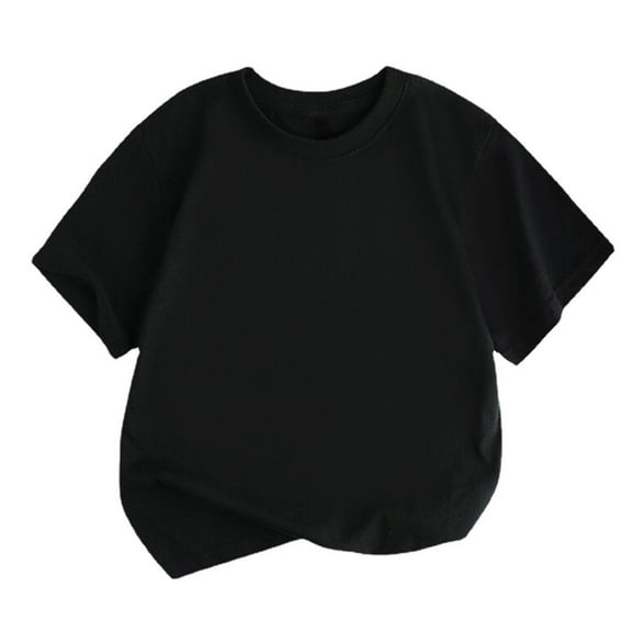 Dezsed Unisex Short Sleeve Shirt Girls T Shirts Soft Cotton Tees Kids Tshirts Girls Clothes Summer Tops T-Shirt 4-5 Years Black