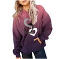 thumbnail image 1 of Dezsed Valentine's Day Girl Hoodies Oversized Sweatshirts Children's Shirt Long Sleeved Pattern T-shirt Printed Round Neck Hooded Sweatshirt for 13-14 Years Coffee, 1 of 4