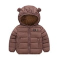 thumbnail image 1 of Dezsed Winter Coat For Baby Boys Girls Hooded Fleece Jacket Full Zip Thicken Warm Padded Outerwear Toddler Clothes 7-8 Years Coffee, 1 of 5