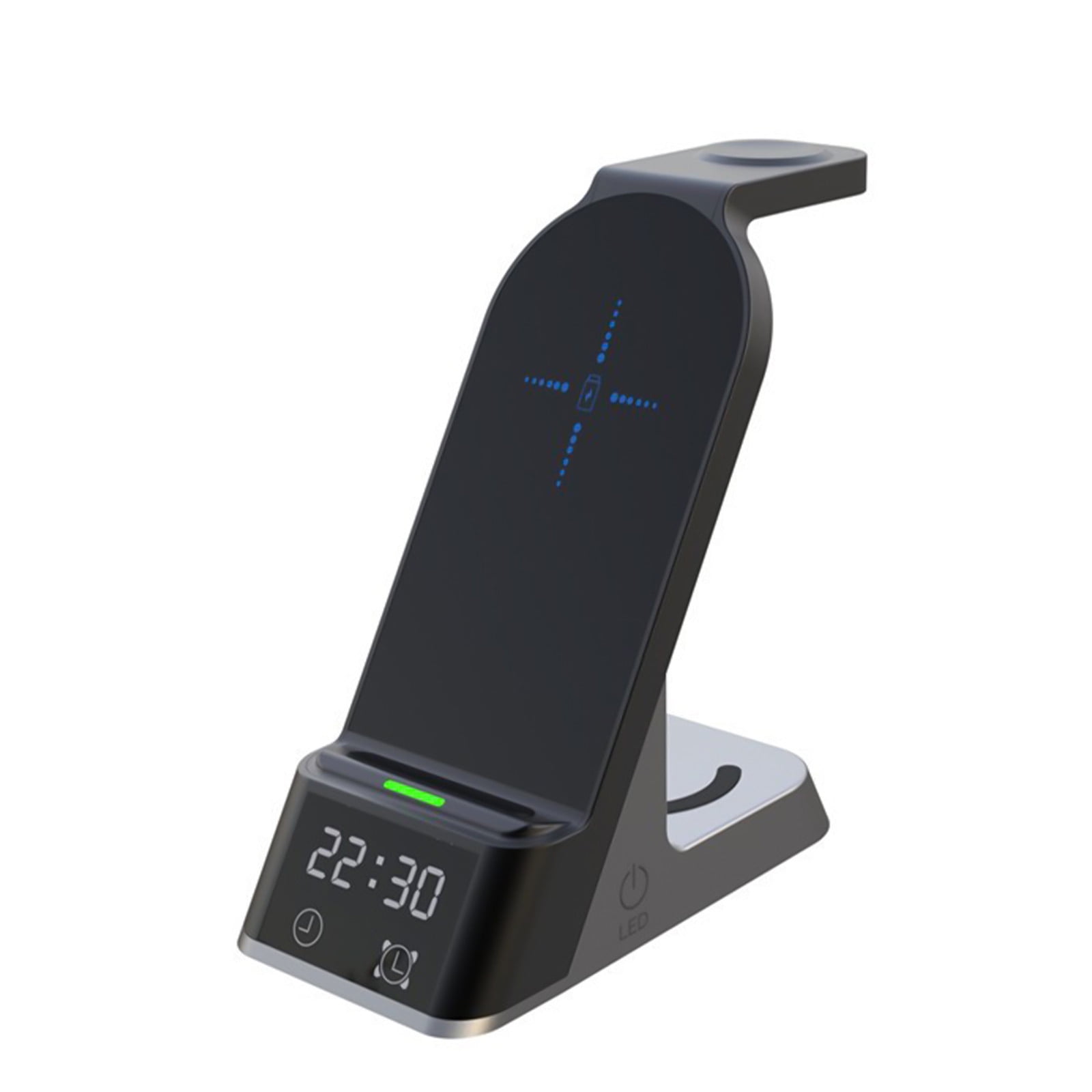 Dezsed Wireless Charging Station With Digital Alarm Clock Charging
