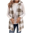 thumbnail image 1 of Dezsed Woman Fashion Jacket Sleeveless Hooded Pocket Coat Blouse Printed Clothing Khaki S, 1 of 8