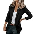 thumbnail image 1 of Dezsed Women Blazer Suit Jacket Women Thin Button Long Sleeve Tops Blouse Shirt Spring Models Solid Small Suit Top Black M, 1 of 8