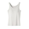thumbnail image 1 of Dezsed Women Built-in Bra Tank Tops Crew Neck Sleeveless Basic Cami Shirts Racerback Ribbed Fitted Tank Tops White S, 1 of 5