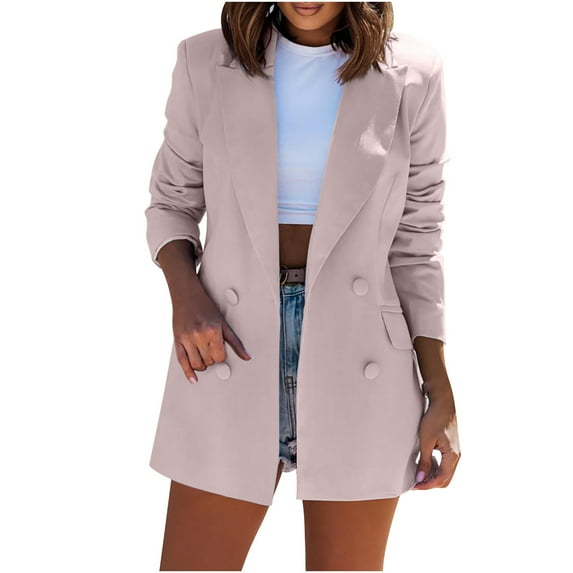 Dezsed Women Business Attire Solid Color Long Sleeve Cardigan Top Jackets Coat