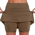 thumbnail image 1 of Dezsed Women's Active Performance Skort High Waisted Running Shorts Lightweight Skirt for Running Tennis Golf Workout Sports Coffee L, 1 of 5