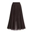thumbnail image 1 of Dezsed Women's Beach Wide Leg Pants Comfy Elastic Waist Trouser Summer Casual High Waisted Loose Lounge Pant Coffee M, 1 of 4