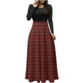 thumbnail image 1 of Dezsed Women's Christmas Dress Women's Plus Size Christmas Print Long Sleeve Round-neck Ankle-Length Long Dress Black XXL, 1 of 6