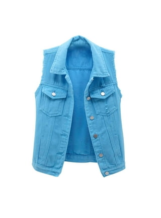 Blue denim vest ladies deals