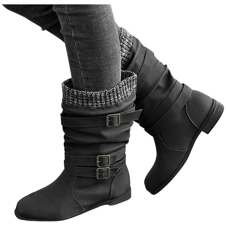 Dezsed Women's Extra Wide Calf Slouchy Boots Clearance Women Boots