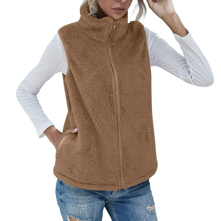 Dezsed Women’s Fleece Vest Clearance Fashion Women Warm Jacket 