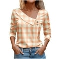 thumbnail image 1 of Dezsed Women's Floral Tunic Tops V Neck Dressy Casual Summer Tops 3/4 Sleeve Buttons Shirts Loose Blouse Basic Tee Orange M, 1 of 3
