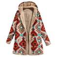thumbnail image 1 of Dezsed Women's Jacket Clearance Women Sexy Western Printing Fleece Velvet Jacket Pocket Crop Workout Long Sleeve Lapel Loose Thick Hooded Casual Coat Tops Outwears Khaki L, 1 of 4