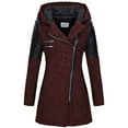 thumbnail image 1 of Dezsed Women's Jacket Warm Winter Coat Women Warm Slim Jacket Thick Overcoat Winter Outwear Hooded Zipper Coat Red XXL, 1 of 6