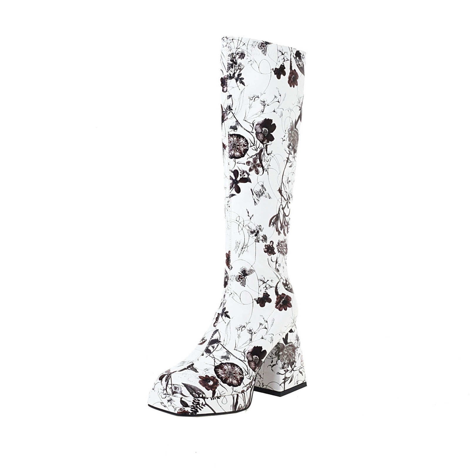 Dezsed Women's Knee High Boots Clearance Fall And Winter Flowers Color