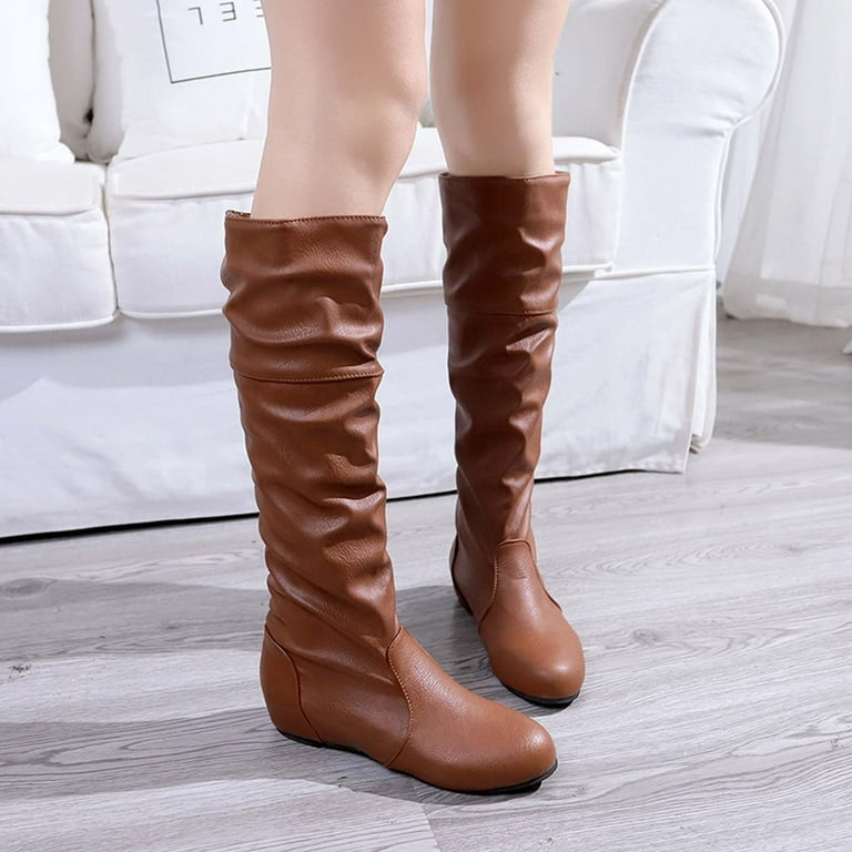 Flat long boots sale on sale