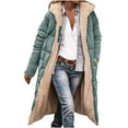 thumbnail image 1 of Dezsed Women's Oversized Shearling Fleece Long Cotton Coat Zippered Jackets 2025 Winter Fashion Clothes Mint Green L, 1 of 6