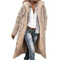 thumbnail image 1 of Dezsed Women's Oversized Shearling Fleece Long Cotton Coat Zippered Jackets 2025 Winter Fashion Clothes Pink L, 1 of 6