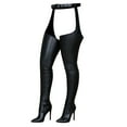 thumbnail image 1 of Dezsed Women's Patent Leather PU Thigh High Boots Clearance Women Shoes Sexy Autumn Winter Pointed Thin High-heeled Women's Boots Black, 1 of 6