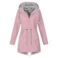 thumbnail image 1 of Dezsed Women's Raincoats Plus Size Raincoat Women Waterproof Long Hooded Trench Coats Lined Windbreaker Travel Jacket Outdoor Hooded Jackets Pink M, 1 of 5