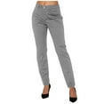 thumbnail image 1 of Dezsed Women's Straight-Leg Work Pants Ladies Summer Casual Stretchy Dress Pants Solid Business Full Length Pants Gray XL, 1 of 6