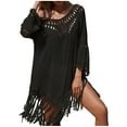 thumbnail image 1 of Dezsed Women's Summer Swimsuit Bikini 2025 Beach Swimwear Crochet Cover up for Swimwear Bathing Suit Black Free Size, 1 of 5