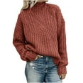 thumbnail image 1 of Dezsed Women's Turtleneck Oversized Sweaters Womens Solid Long Sleeve Sweater Loose Turtleneck Knitting Sweater, 1 of 7