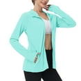 thumbnail image 1 of Dezsed Women's UPF 50+ Lightweight Athletic Jacket Sun Protection Full Zip Long Sleeve Shirts Hiking Outdoor Hoodie with Pockets Green XL, 1 of 8