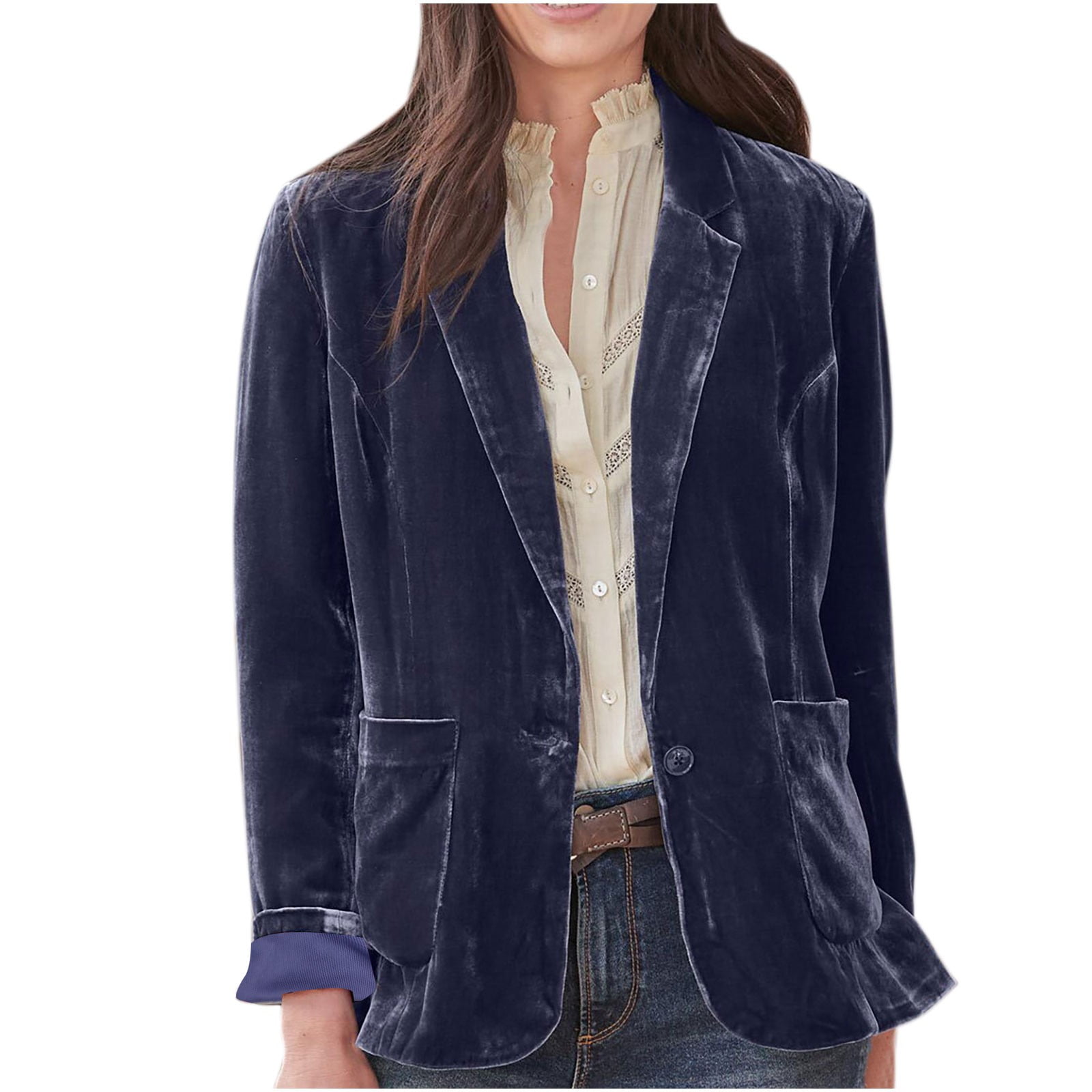 Dezsed Women's Velvet Blazers & Suit Jackets Clearance Women Cozy Retro ...