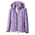 thumbnail image 1 of Dezsed Women's Waterproof Rain Jacket Lightweight Outdoor Hooded Raincoat Trench Coat for Hiking, Travel Purple XXXXL, 1 of 5