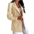 thumbnail image 1 of Dezsed Womens Casual Jacket Casual Work Blazer Clearance Womens Long Sleeve Single Breasted Solid Turn Down Collar Jacket Coat Outerwear Khaki XL, 1 of 9