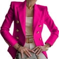 thumbnail image 1 of Dezsed Womens Casual Pocketed Office Blazers Women Buttons Long Sleeve Solid Office Coat Cardigans Suit Jacket Long Outwear Hot S, 1 of 5