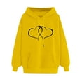 thumbnail image 1 of Dezsed Womens Hoodies Oversized Sweatshirts Winter Long Sleeved Comfortable Hooded Sweatshirt Pullover Tops D-Yellow L, 1 of 5
