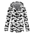 thumbnail image 1 of Dezsed Womens Rain Jacket with Hood Clearance Ladies' Fashionable Printed and Sunscreen Outdoor Sportswear Jacket Long Sleeved Hooded Casual Jacket Black XXXXXL, 1 of 3