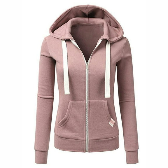 Dezsed Womens Slim Fit Lightweight Zip Up Hoodie with Pockets Long Sleeve Full-Zip Hooded Sweatshirt XL