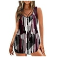thumbnail image 1 of Dezsed Womens Tankini Bathing Suits Women Conservative Print Strappy Back Set Two Piece Swimsuits Swimdress Purple XXXXL, 1 of 6