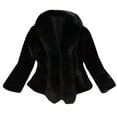 thumbnail image 1 of Dezsed Womens Winter Warm Fleece Jacket Coat Women Faux Pelt Coat Elegant Thick Warm New Fashion Outerwear Fake Pelt Jacket Black L, 1 of 5