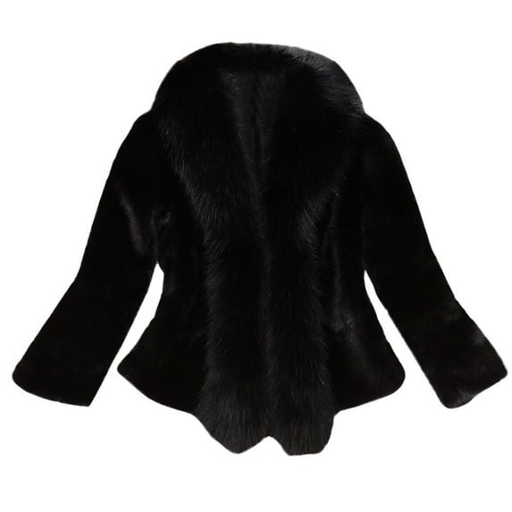 Dezsed Womens Winter Warm Fleece Jacket Coat Women Faux Pelt Coat Elegant Thick Warm New Fashion Outerwear Fake Pelt Jacket Black L