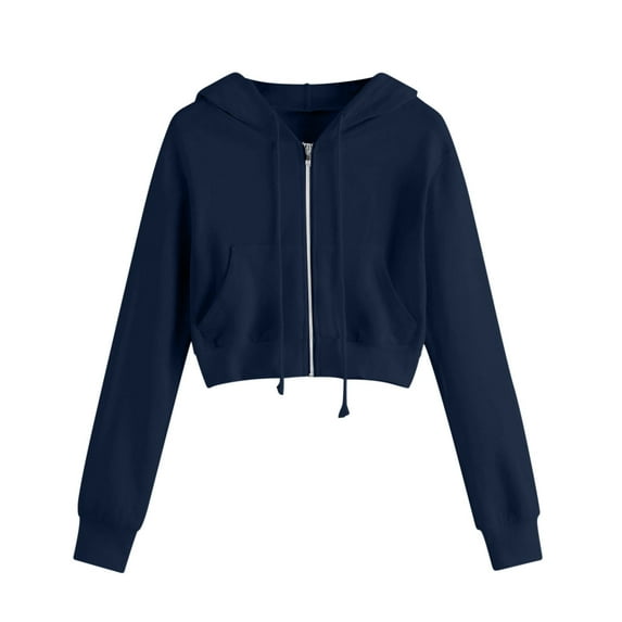 Dezsed Zip Up Sweatshirt Women Women's Zip Up Hoodies Sweatshirts Clothes Teen Girl Fall Casual Drawstring Jackets with Pockets Overcoat Navy XXXXXL