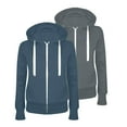 thumbnail image 1 of Dezsed Zip Up Sweatshirt Women 2 Piece Outfits Fashion Women Casual Hooded Slim Zipper Fleece Sweater Coat Navy XXL, 1 of 3