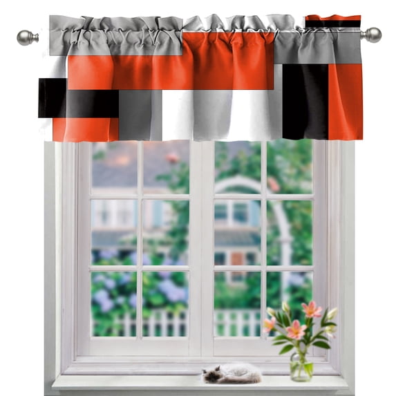 Deztibos Valances for Windows Kitchen Decor 52x18 Inch(Modern Style 2)